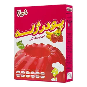 پودر ژله موز و توت فرنگی شيبابا