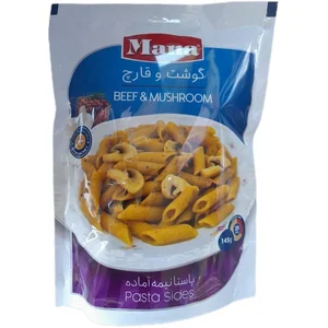 پاستا گوشت و قارچ مانا